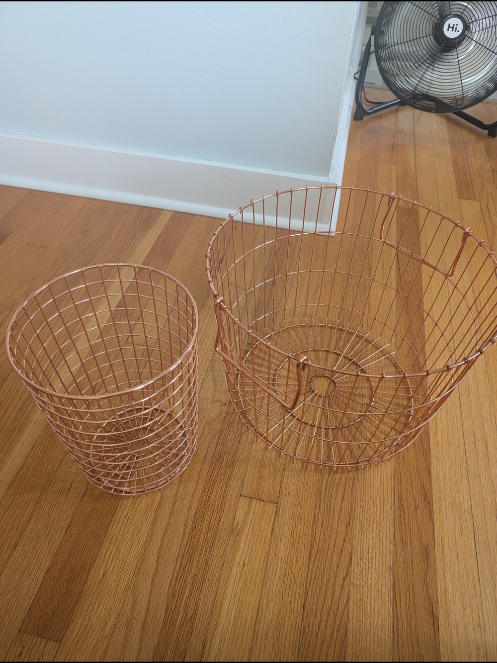 Copper Wire Storage Basket and Waste Bin Set - Home Accents